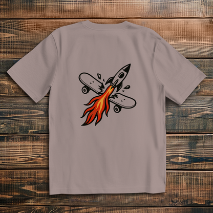 Oversized T-Shirt Skateboard Rocket