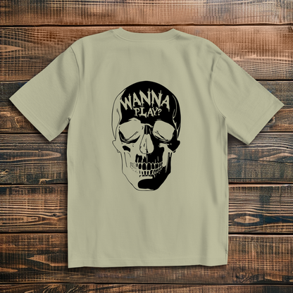 Oversized T-Shirt Skull Wanna Play black