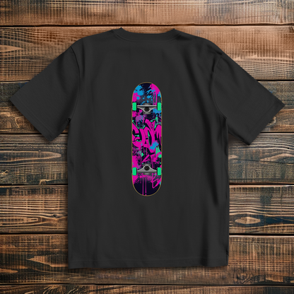 Oversize T-Shirt Skateboard Neon Graffiti 3