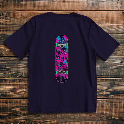 Oversize T-Shirt Skateboard Neon Graffiti 3