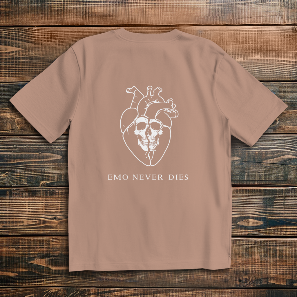 Oversized T-Shirt Emo Never Dies 4 white