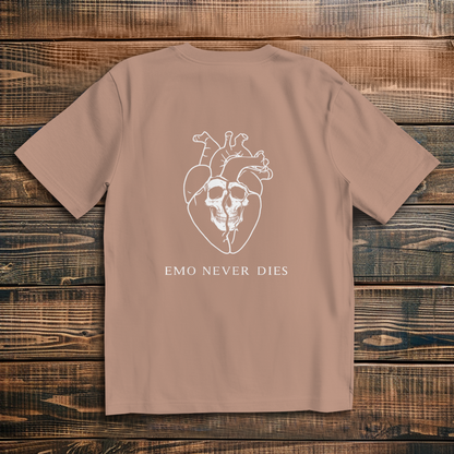 Oversized T-Shirt Emo Never Dies 4 white