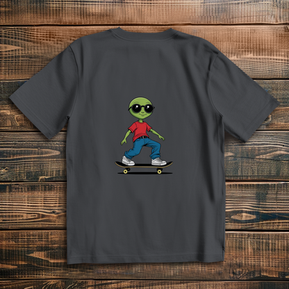 Oversized T-Shirt Skateboard Alien