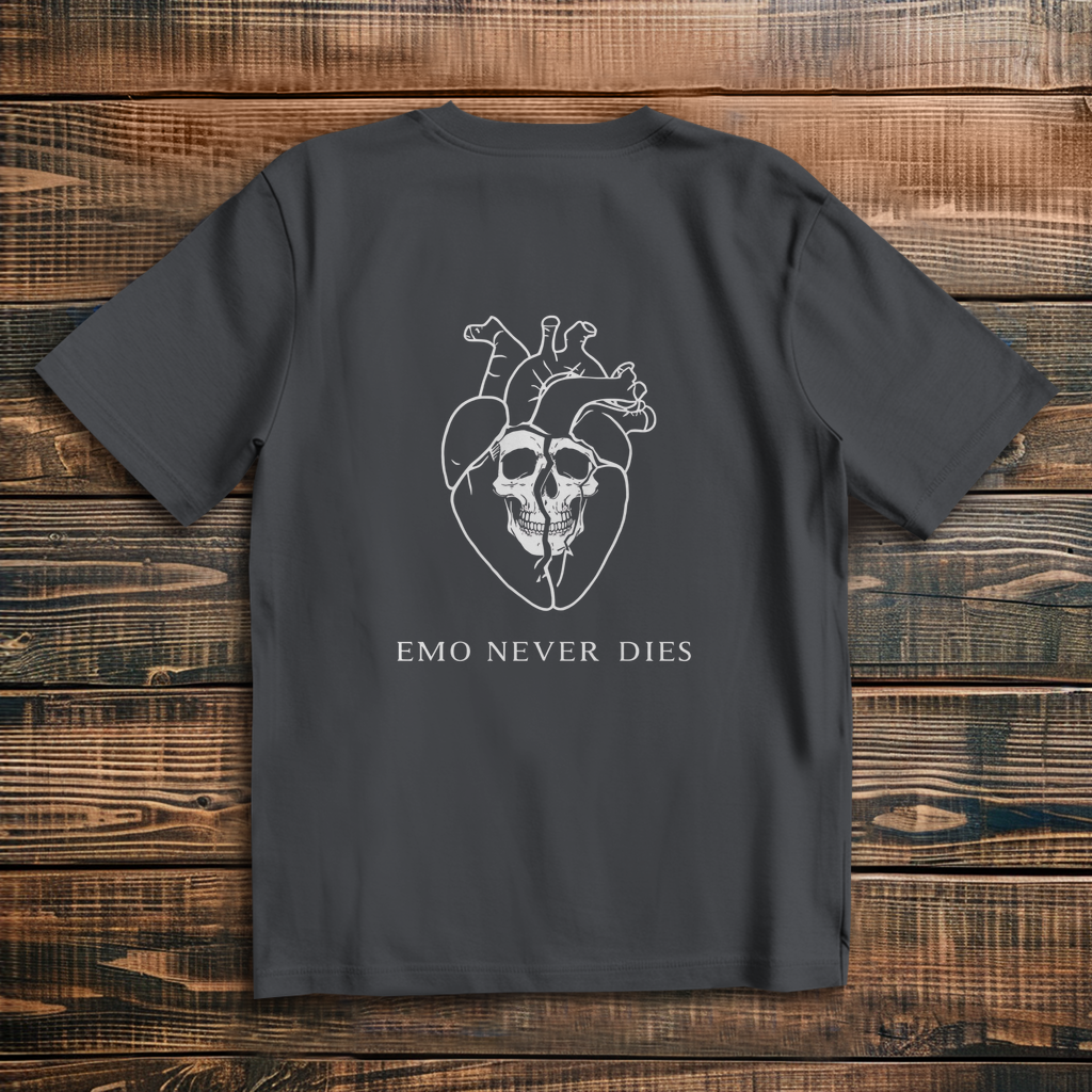 Oversized T-Shirt Emo Never Dies 4 white