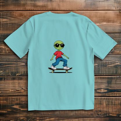 Oversized T-Shirt Skateboard Alien
