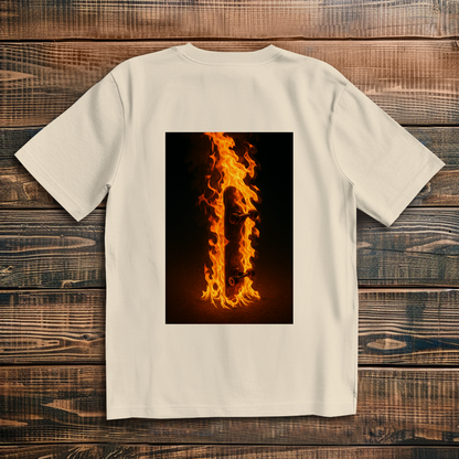 Oversized T-Shirt Skateboard On Fire