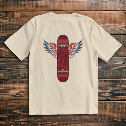 Oversized T-Shirt Skateboard Wings