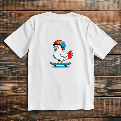 Oversized T-Shirt Skateboard Chicken