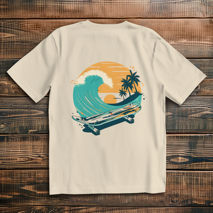 Oversized T-Shirt Skateboard Beach