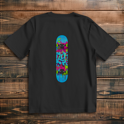 Oversize T-Shirt Skateboard Neon Graffiti 1